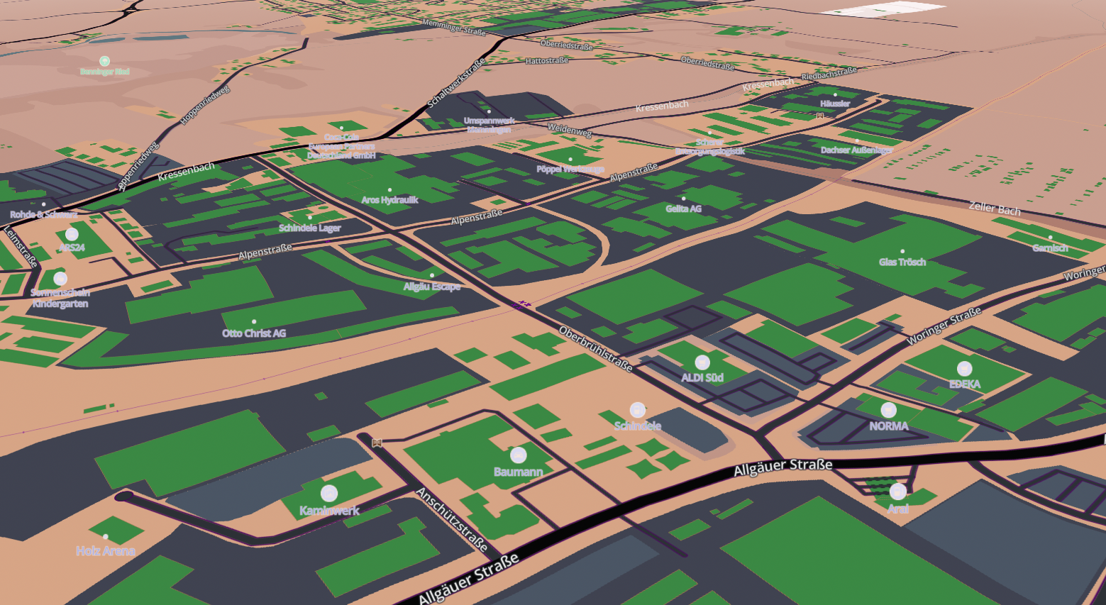 map with pastel colors